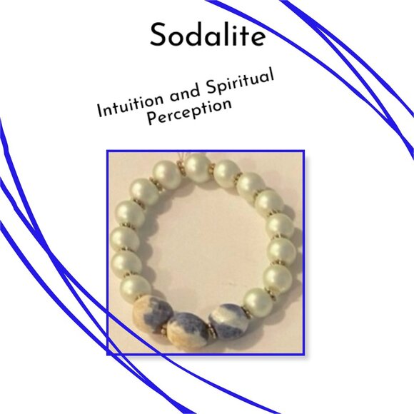 Genuine Sodalite crystals bracelet NEW - Picture 1 of 2